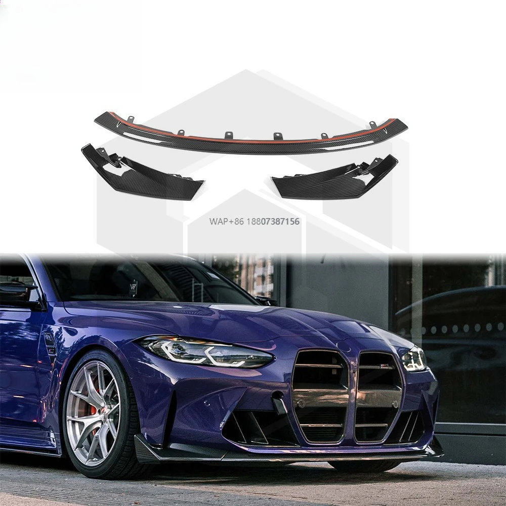 

Real Dry Carbon Fiber CSL Type Front Lip Splitter for M3 G80 M4 G82 G83 Front Bumper Lip G82 M4 Diffuser Spoiler Body Kits