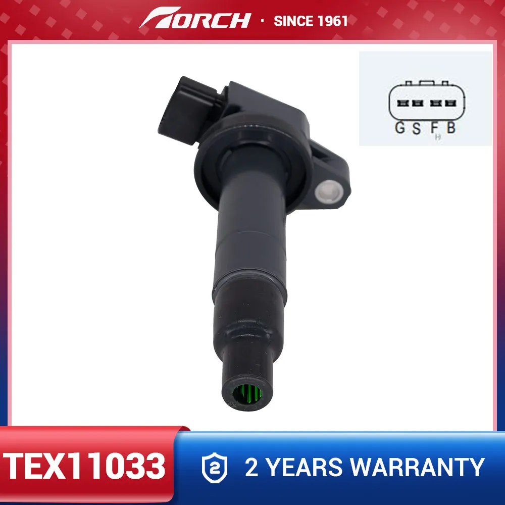 

1 шт. катушка зажигания TORCH TEX11033, замена для 90919-02265 90919-T2003 90919-02240 C1304 UF316 подходит для Toyota Prius C Scion XA