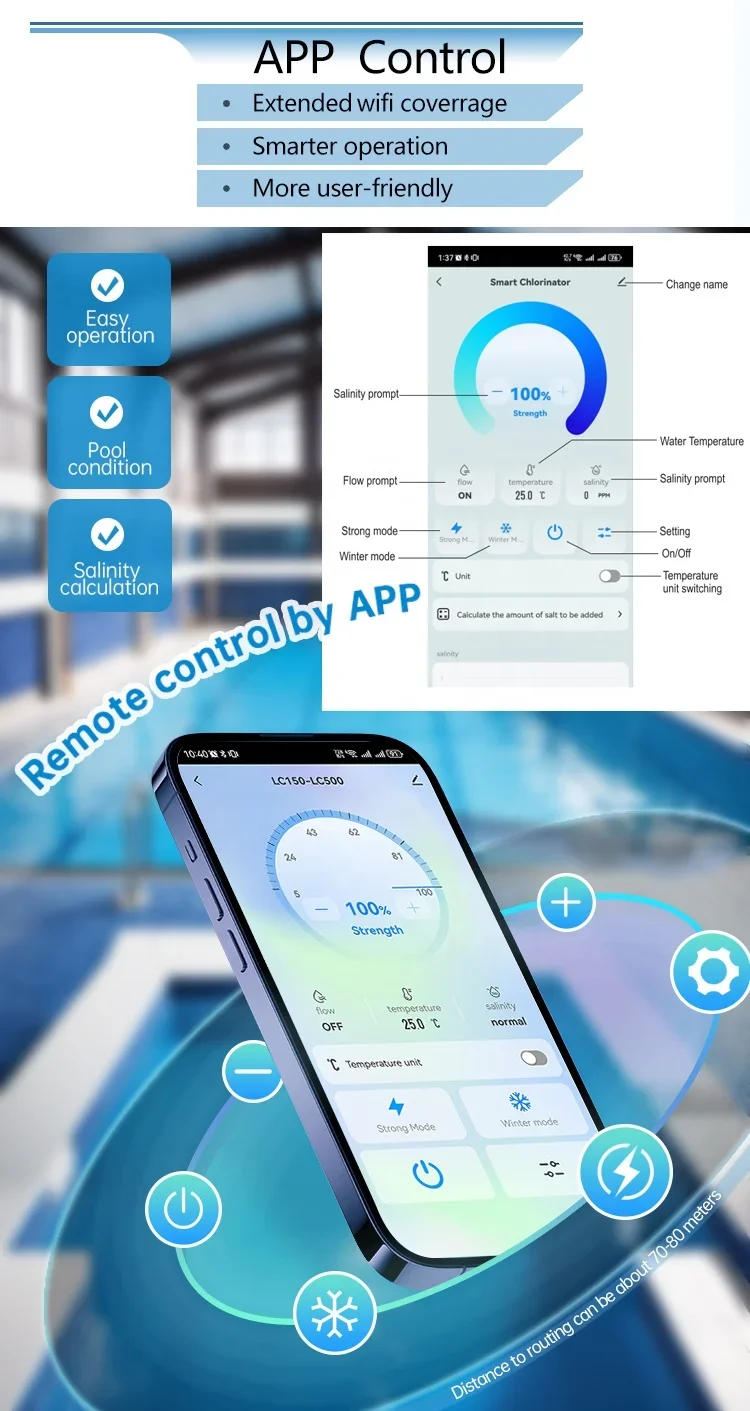 Clorador Salino para Piscinas STEPON: Fabricante OEM/ODM con Control por WiFi y APP, Electrolizador de Sal
