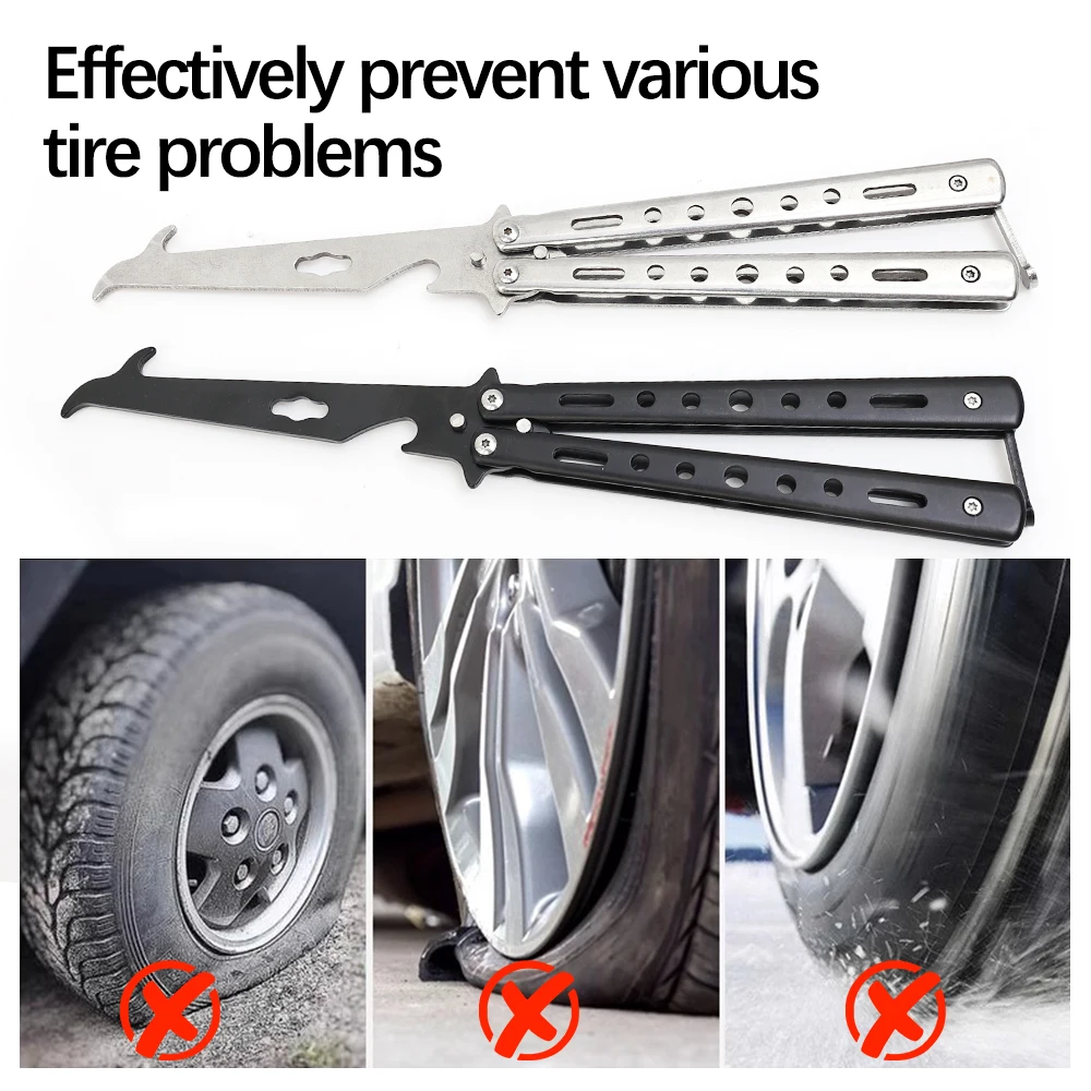 Universal Multipurpose Folding Car Tire Clear Stone Hook Tire Cleaning Tool Auto Motorcycle Bike Accessories Gift Bottle Opener