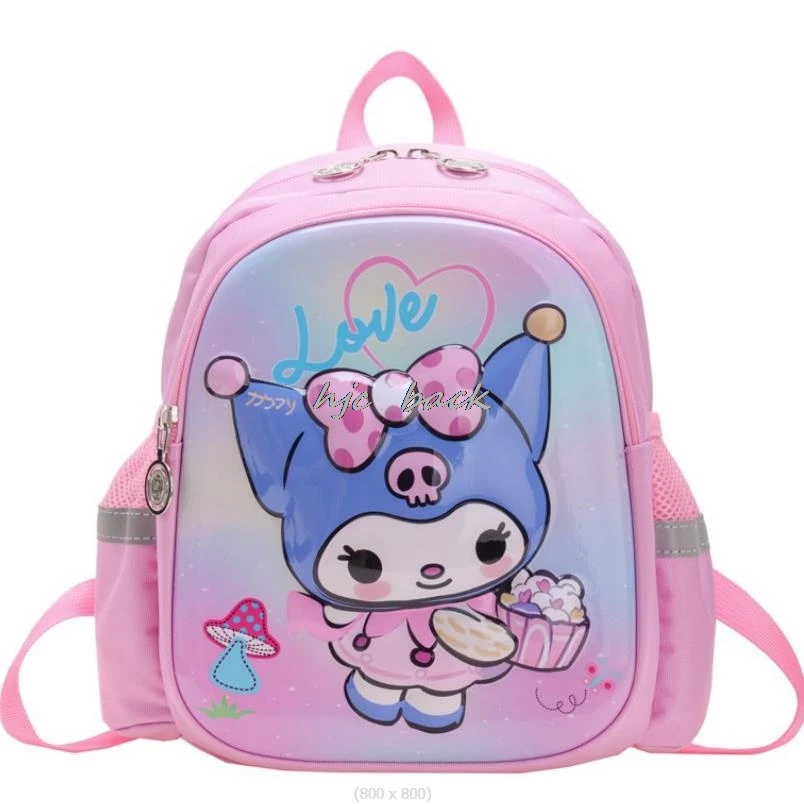 Kuromi Melody Baby Girls Mochila anti-perdida dos desenhos animados, bolsa pequena do jardim de infância, linda mochila, mochila infantil