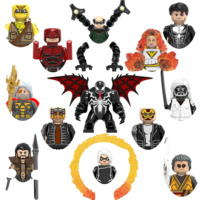 Marvel Legends Building Blocks para Crianças, Mini Action Figures, Tijolo Brinquedos, Presentes, GH0487-0492, Novo