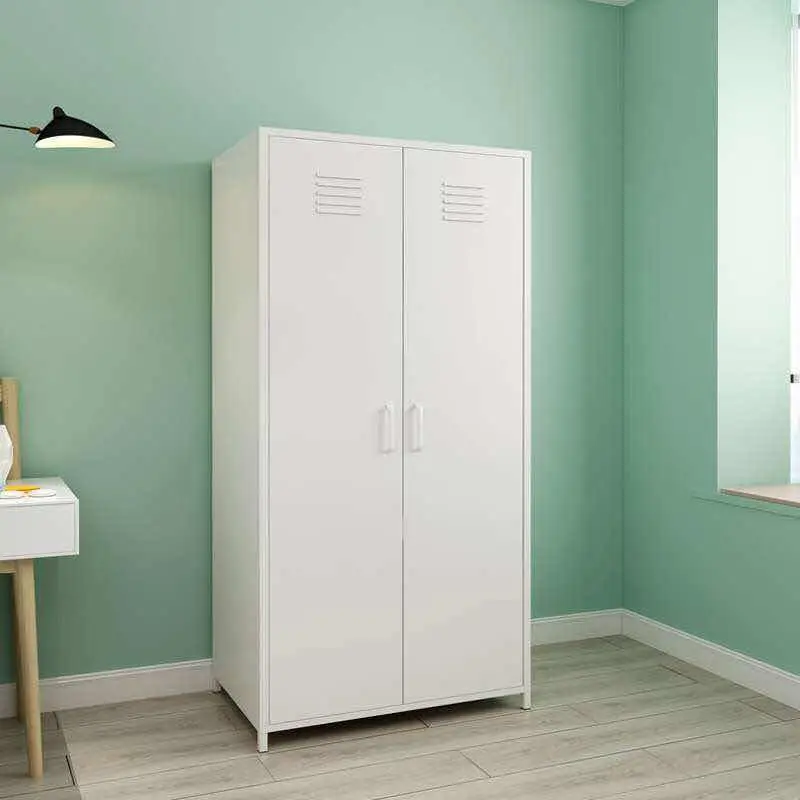 Wood Grain Color Large Size Aluminum Alloy Wardrobe Moisture Proof Fire Resistant Bedroom Storage Cabinet Strong Storage Closet