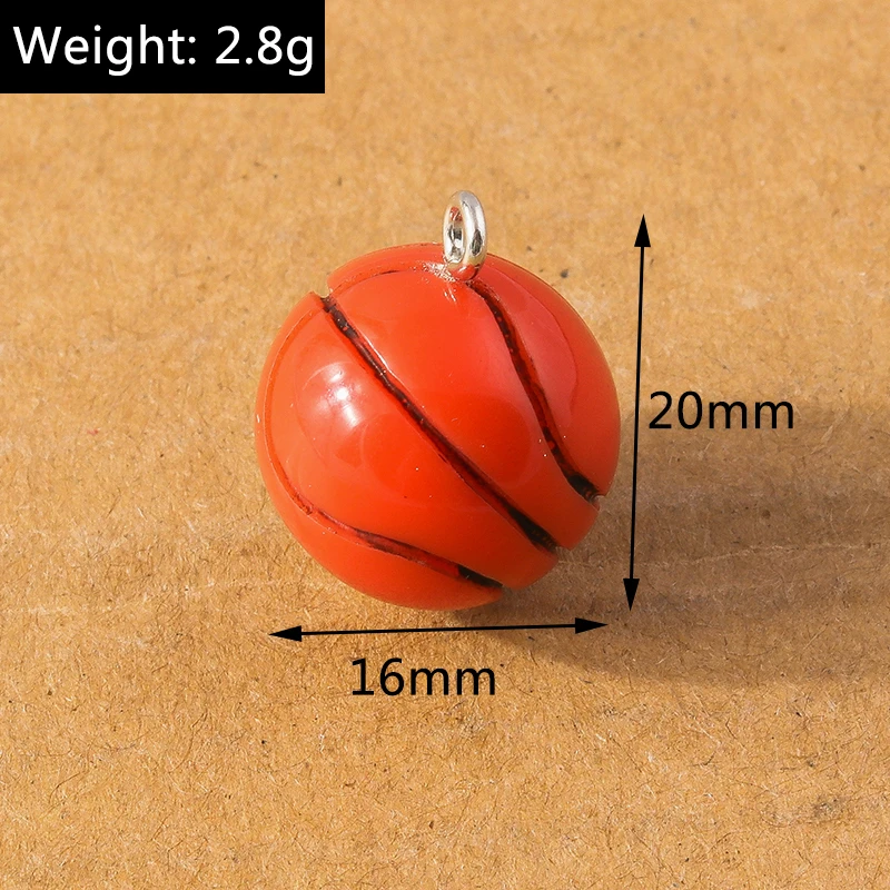 10pcs Resin Mini 3D Football Charms Sports Ball Pendants DIY Earrings Necklace Bracelet Jewelry Making Accessories Supplies