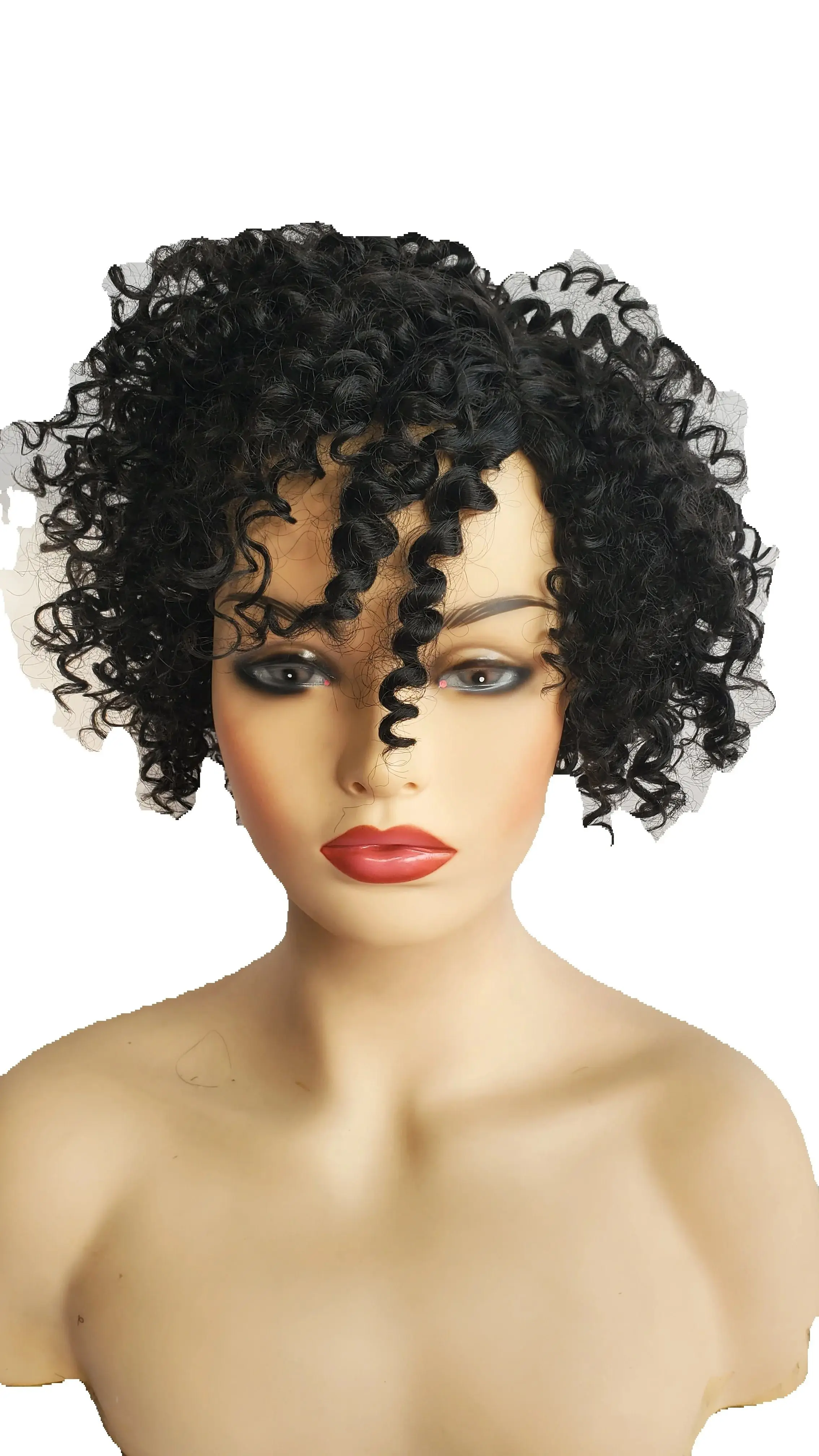 Afro Wig Black Short Curly Wig Women Heat Resistant Synthetic Hair Natural Soft Kinky Curly Daily Party Cosplay African Wig