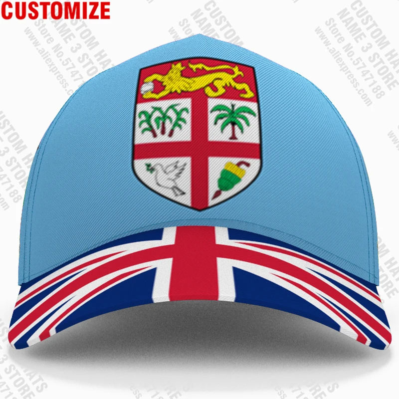 Fiji Baseball Caps Free 3d Custom Name Number Team Logo Fj Hats Fji Country Matanitu Tugalala O Viti Travel Nation Flag Headgear