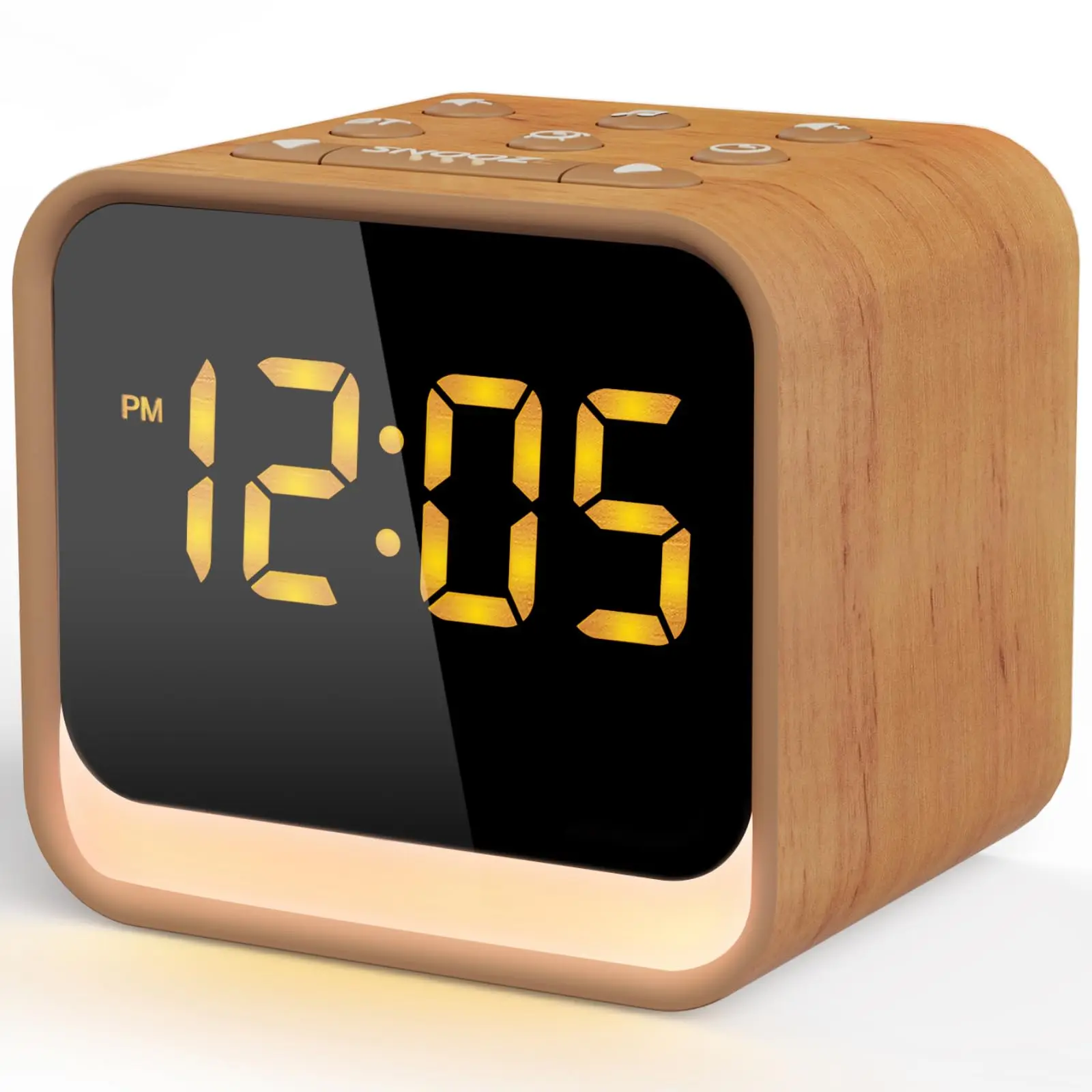 

Digital Alarm Clock with White Noise Machine, Bedroom Bluetooth Speaker, Sound Library, Sleep program, Brown, Natural Sound Mach