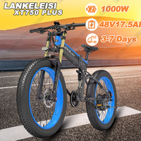 LANKELEISI XT750 PLUS Folding Electric Bike 1000W Motor 48V17.5AH Battery E-BIKE 26*4.0 Inch Fat Tire Mountain Electric Bicycle