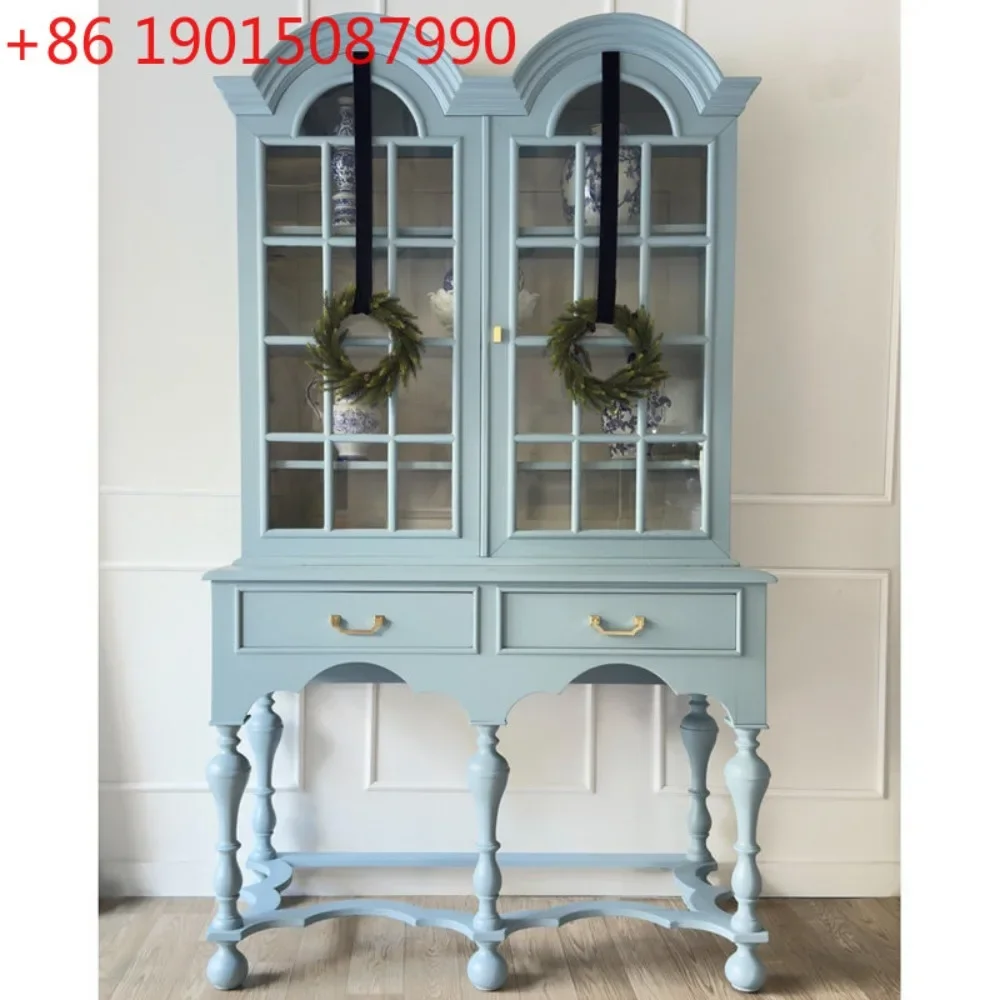 

American solid wood bookcase, living room storage cabinet, bookcase