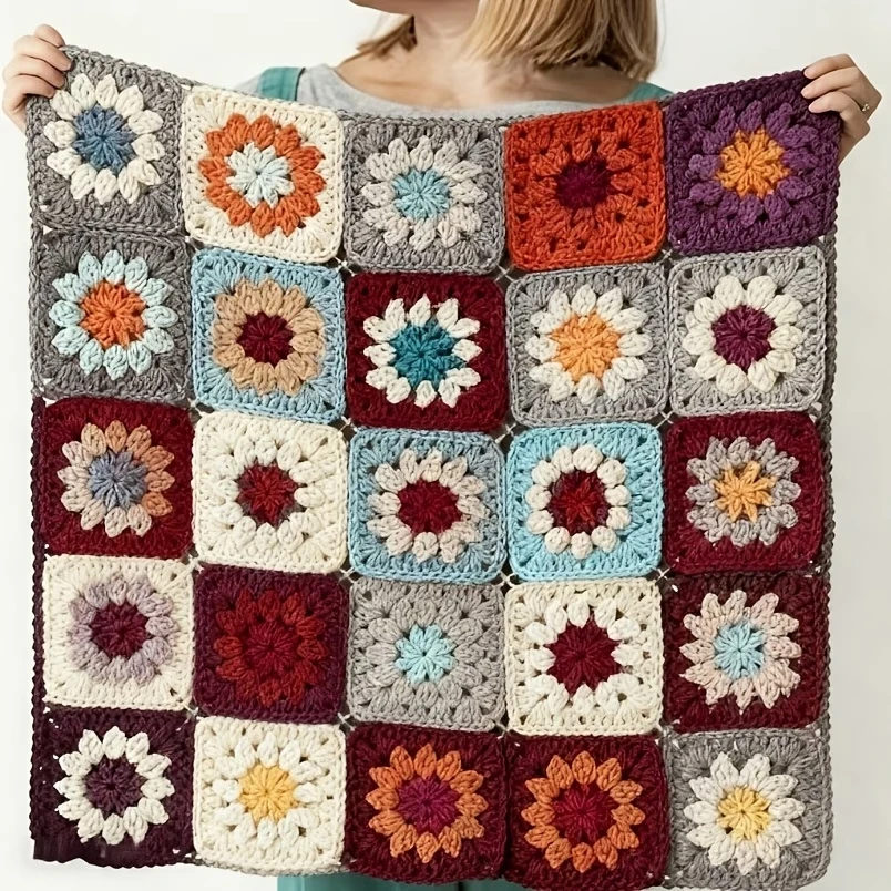 9/10/12PCS 6CM Handcrafted Crocheted Lace Squares with Regular Patterns,Ideal for Rugs, Blankets, Tablecloths, Curtains, Etc