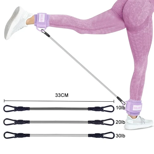 Imagen 2 del producto LOOGDEEL, 1 Uds., conjunto de correas para el tobillo, brazalete de soporte para el pie, bandas de resistencia Unisex para Yoga y Pilates con almohadilla para el tobillo, soporte de entrenamiento para piernas y pesas