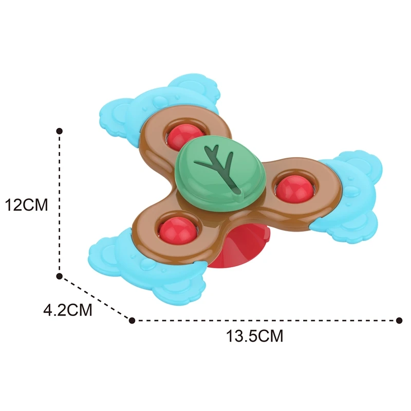 Spinning Top Brinquedos para Bebê, Ventosa Spinner, Presente de aniversário para 1 Ano Menino e Menina, 6 12 18 Meses, 3Pcs