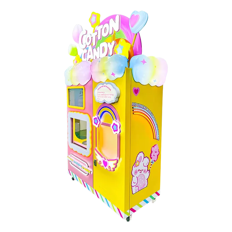 YG Exclusive Cotton Candy Machine 6 Color Flavor Sugar Tank Floss Automatic Cotton Candy Vending Machine Glitter Price for Sale