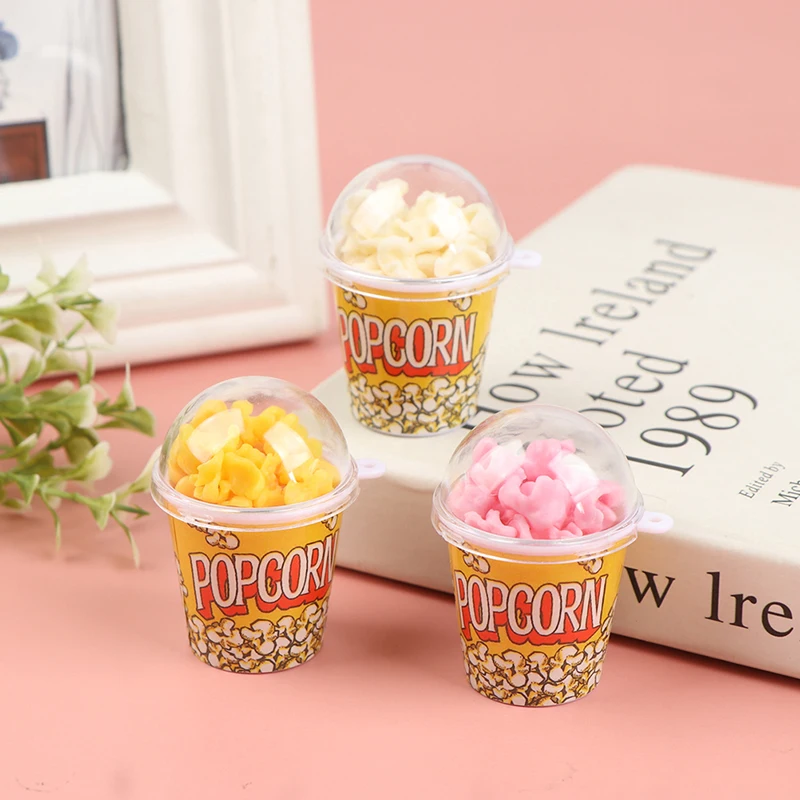 1PCS Dollhouse Miniature Food Play Artificial Three-dimensional Bucket Popcorn Doll Accessories Toys