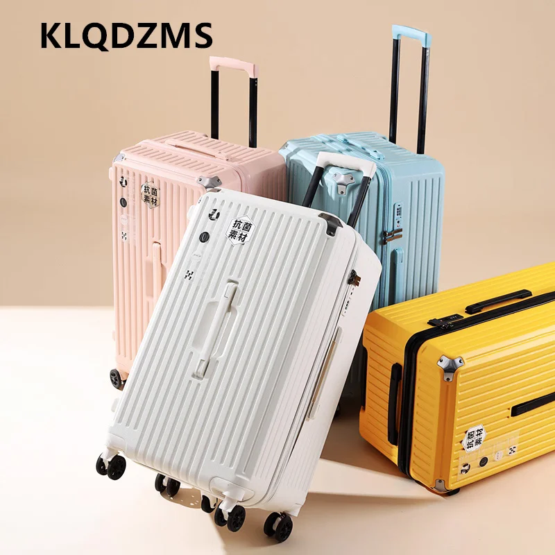 KLQDZMS Luggage Large-capacity Trolley Case High-quality ABS + PC Cart Type Travel Bag Women's Universal Wheel Rolling Suitcase