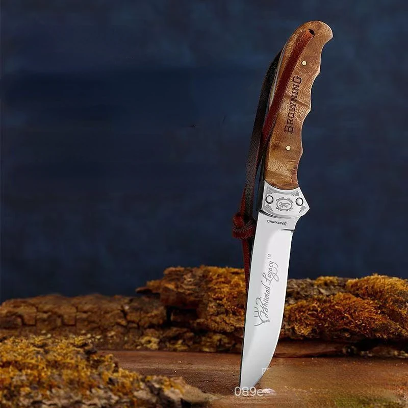 2024newHandmade Forging Mirror Light Handle Meat Dedicated Knife Figured Straight Knife Fruit Mutton Meat Sever Knife