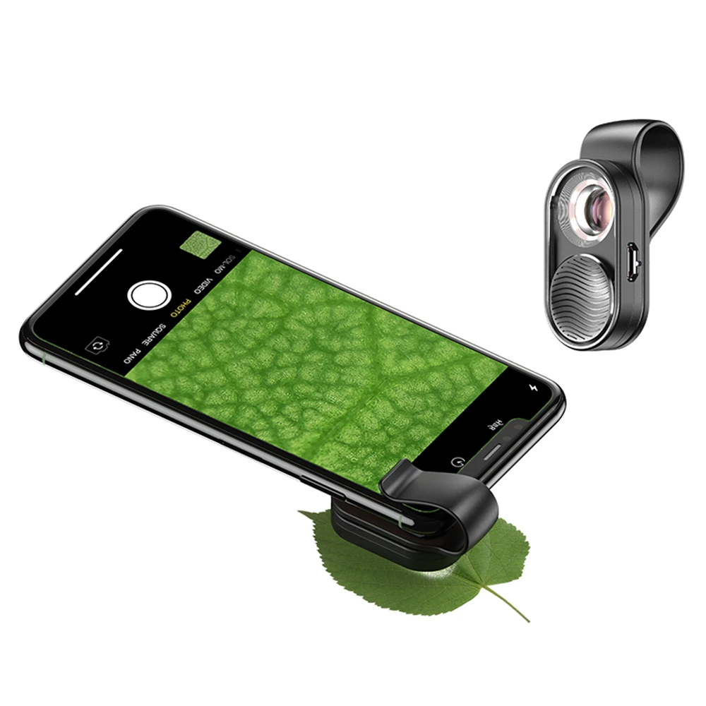 

APEXEL Phone Microscope With LED Light 100X Pocket Macro Lens with Universal Clip For iPhone Andriod Phone Portable Micro Lens