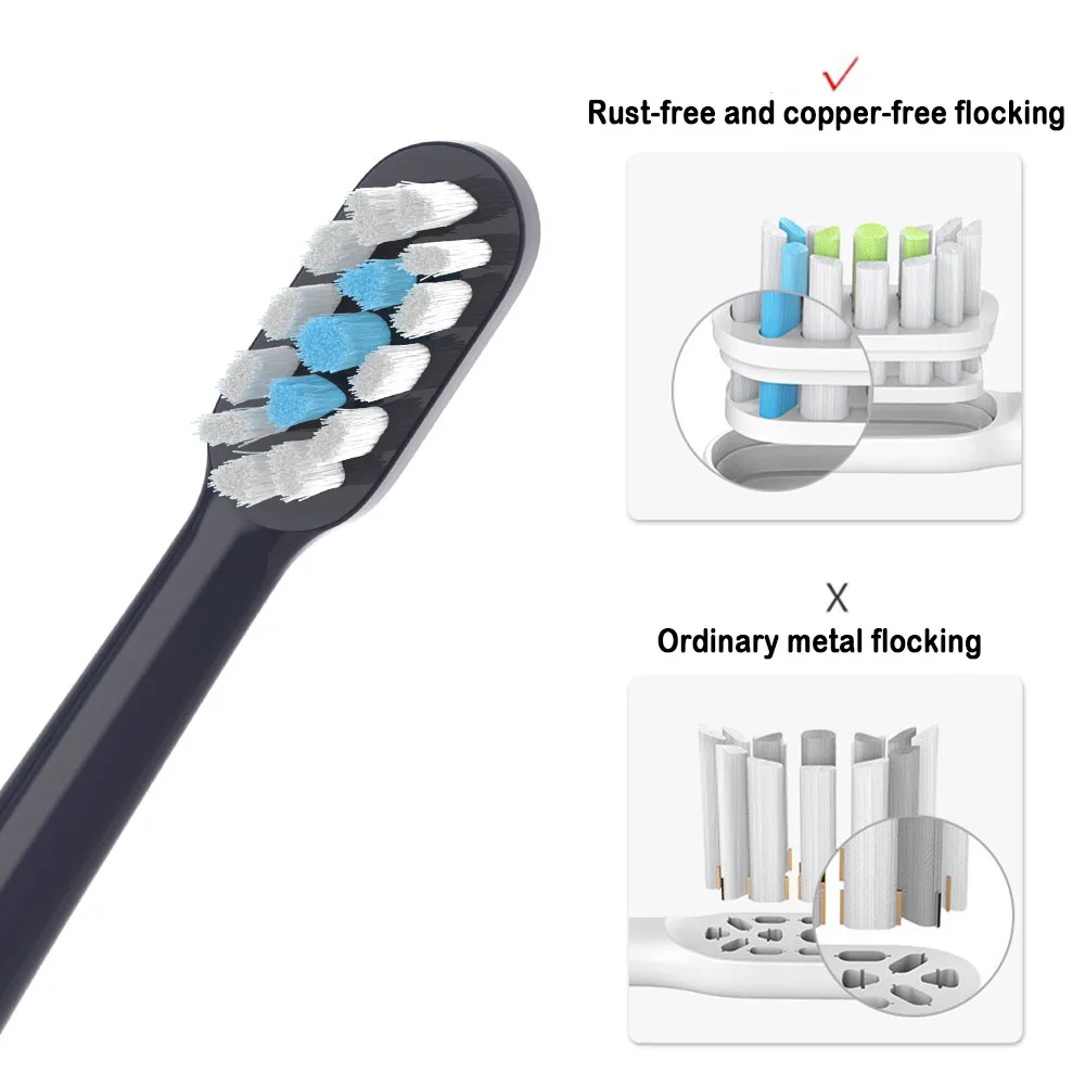 4PCS For Xiaomi Mijia T700 Sonic Electric Toothbrush Heads 3D Oral Whitening High-density Replacement Tooth Brush Head