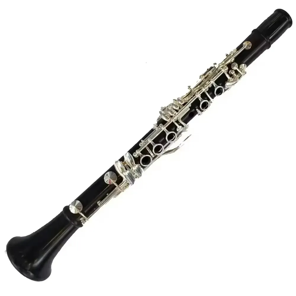 Eb Tone 17 Keys Ebonite Body Nickel Plated Clarinet Woodwind Instrument For Student Band Practice Stage Performance