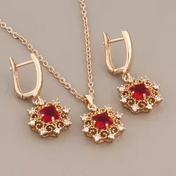 Hot Square Natural Zircon Drop Earrings Sets Gold Color Luxury Designer Jewelry Sets for Women Fashion Wedding Jewelry Set