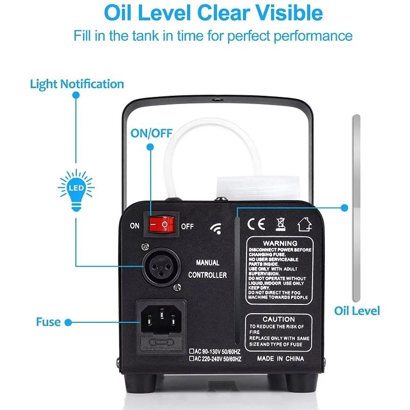 Professional Mini 500W LED Fog Machine R/G/B Stage Party Bar Wedding Smoking Machine