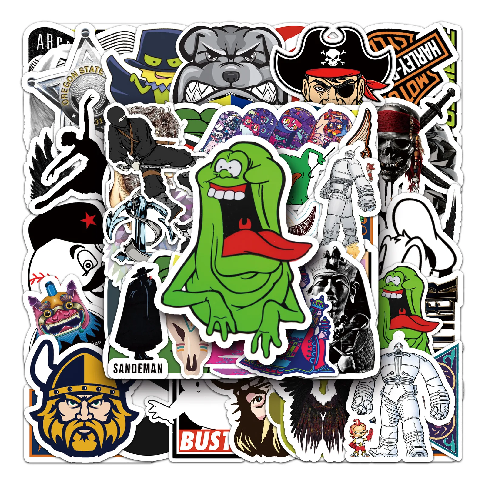 50Pcs Personalized Cartoon Pirate Series Graffiti Stickers Suitable for Laptop Helmets Desktop Decoration DIY Stickers Toys