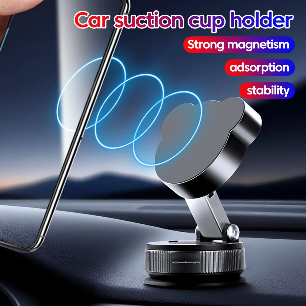

Магнитный автомобильный держатель на присоске, магнитная подставка для телефона, поворотный кронштейн, портативная складная подставка для телефона для универсального сотового телефона