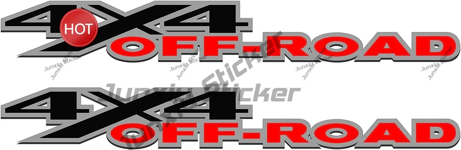 Ein Set aus zwei 4x4 Wolf Offroad Aufklebern, 4WD Z71 Gold Hook Fx4 Offroad-kompatibel, passend für F150 F250 F350 F Truck Zubehör – Detail 4