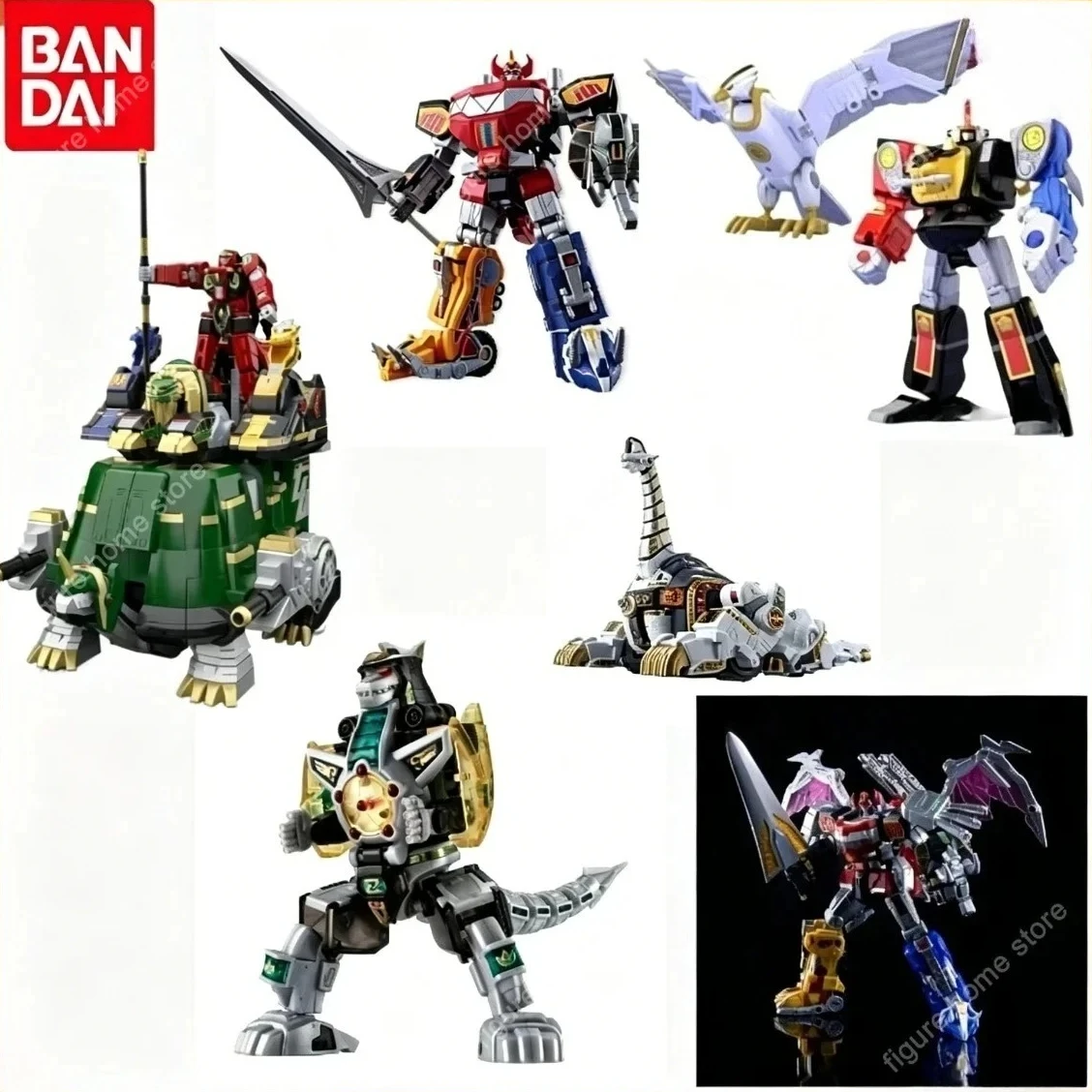 In Stock Original Bandai SMP Shokugan Kyoryu Sentai Zyuranger Dragon Caesar Dragonzord MMPR Assembly Collectible Figure Toy