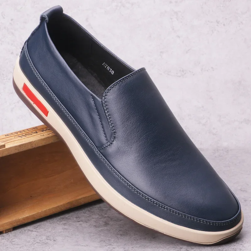 

Brand New Men Genuine Leather Casual Shoes Breathable Slip-On Men Designer Loafers Luxury Designer Men Flats M838