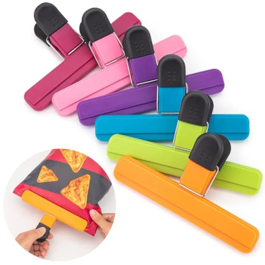 

6 Pack Chip Bag Clips, Large Bags Clip for Food Storage, Snack Clips for Chips and Other Food Bags, Plastic Heavy Duty Sealing