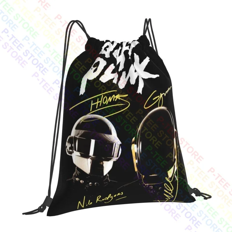 Daft Punk Autographed Drawstring Bags Gym Bag Fashion New Style Sports Style School Sport Bag