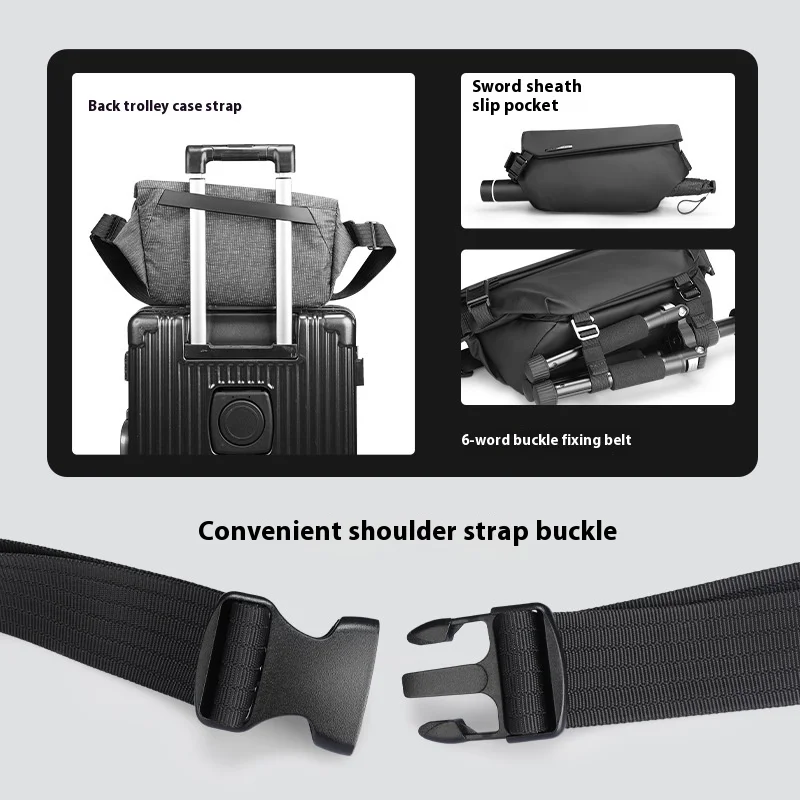 Mark Ryden Men's Crossbody Bag Waterproof Ipad Multifunctional Chest Bag Men's Personal Shoulder Bag Stand Messenger Bags