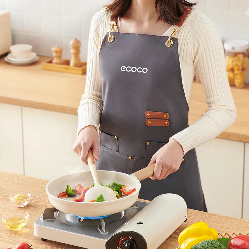 

Waterproof Kitchen Apron For Women/Men With Pockets Work Cleaning Pinafore Restaurant Shop Waiter Work Uniform