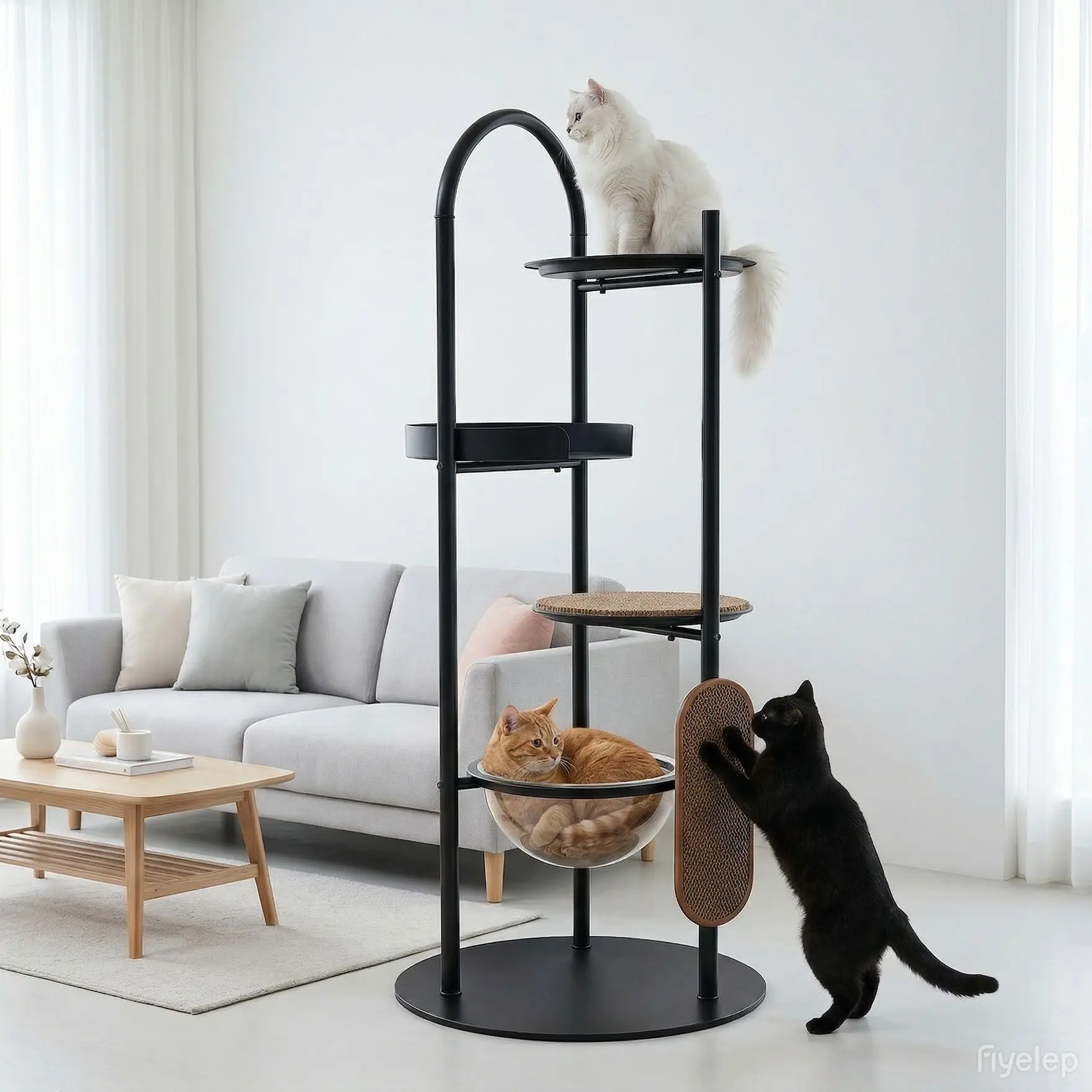 Cat Climbing Frame Nest House Tree Scratching Board Space Capsule Integrated Claw Grinding Frame