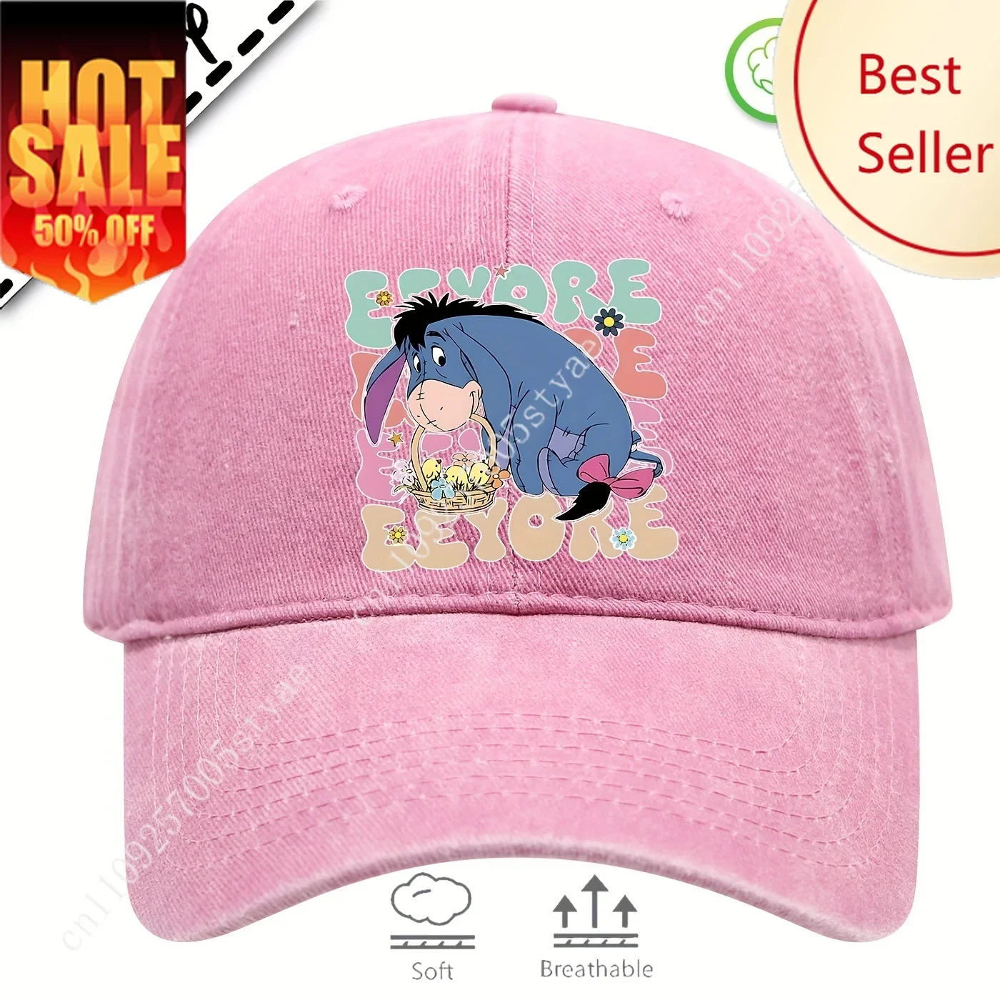 

Eeyore Winnie The Pooh Hats Disney Cartoon Man Woman Baseball Cap Decorations Party Holiday Gifts Caps Fashion Sunhat