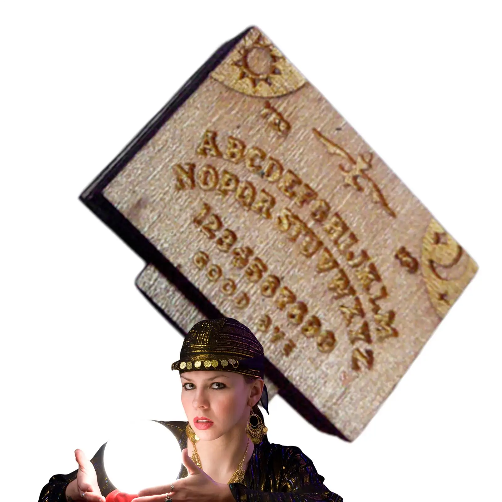 Miniature Ouija Board Game Wooden Ouija Board Alphabet Vintage With Planchette Mini Board Divination Tools Desk Decoration