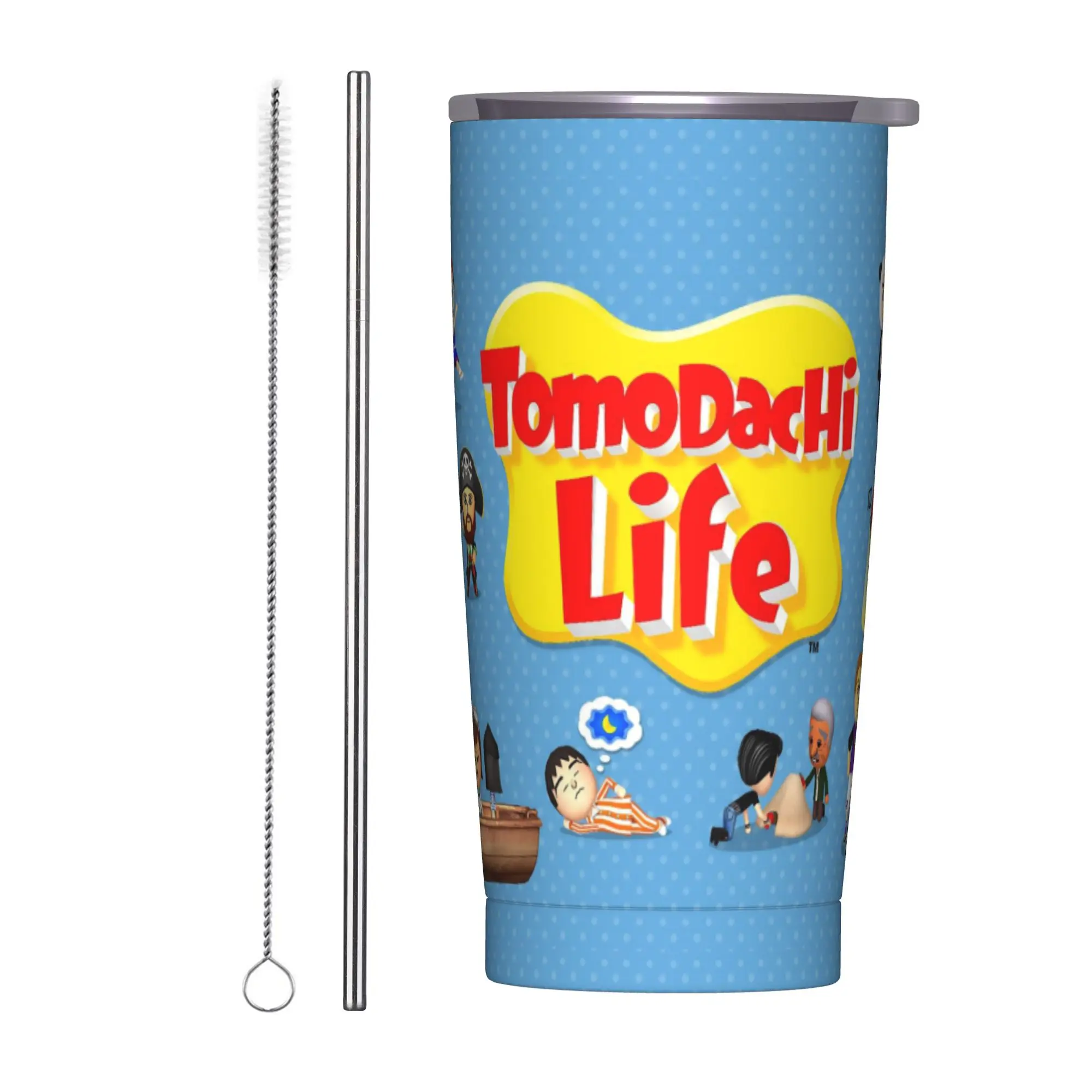 Vaso Térmico Aislado al Vacío Tomodachi Life Video Game 2026, Botella de Agua de Doble Pared, 20oz