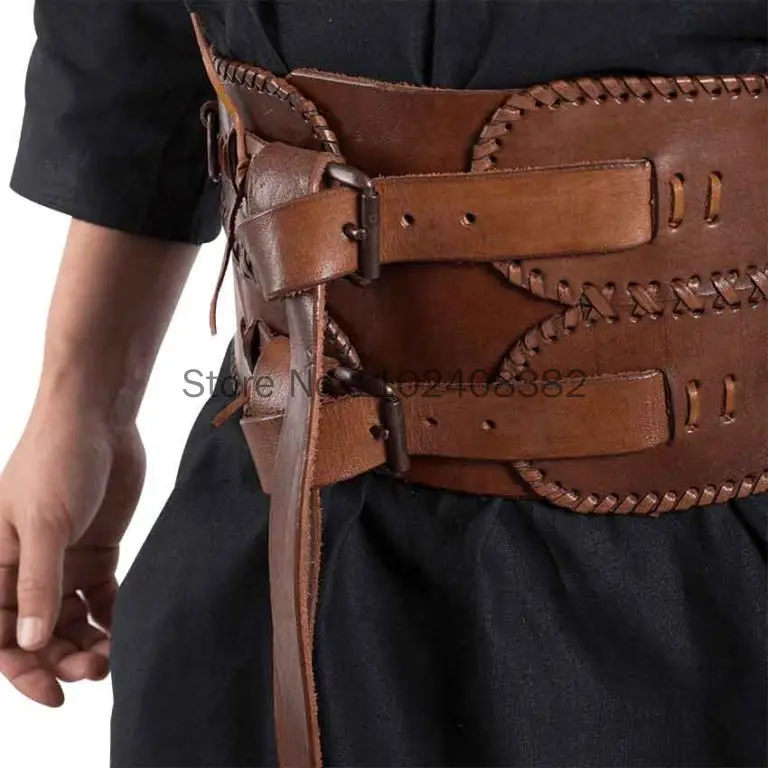 Accesorios medievales de Cosplay para hombres y mujeres, cinturón ancho Vintage, armadura de caballero pirata, disfraz de Halloween para adultos, accesorios de fantasía