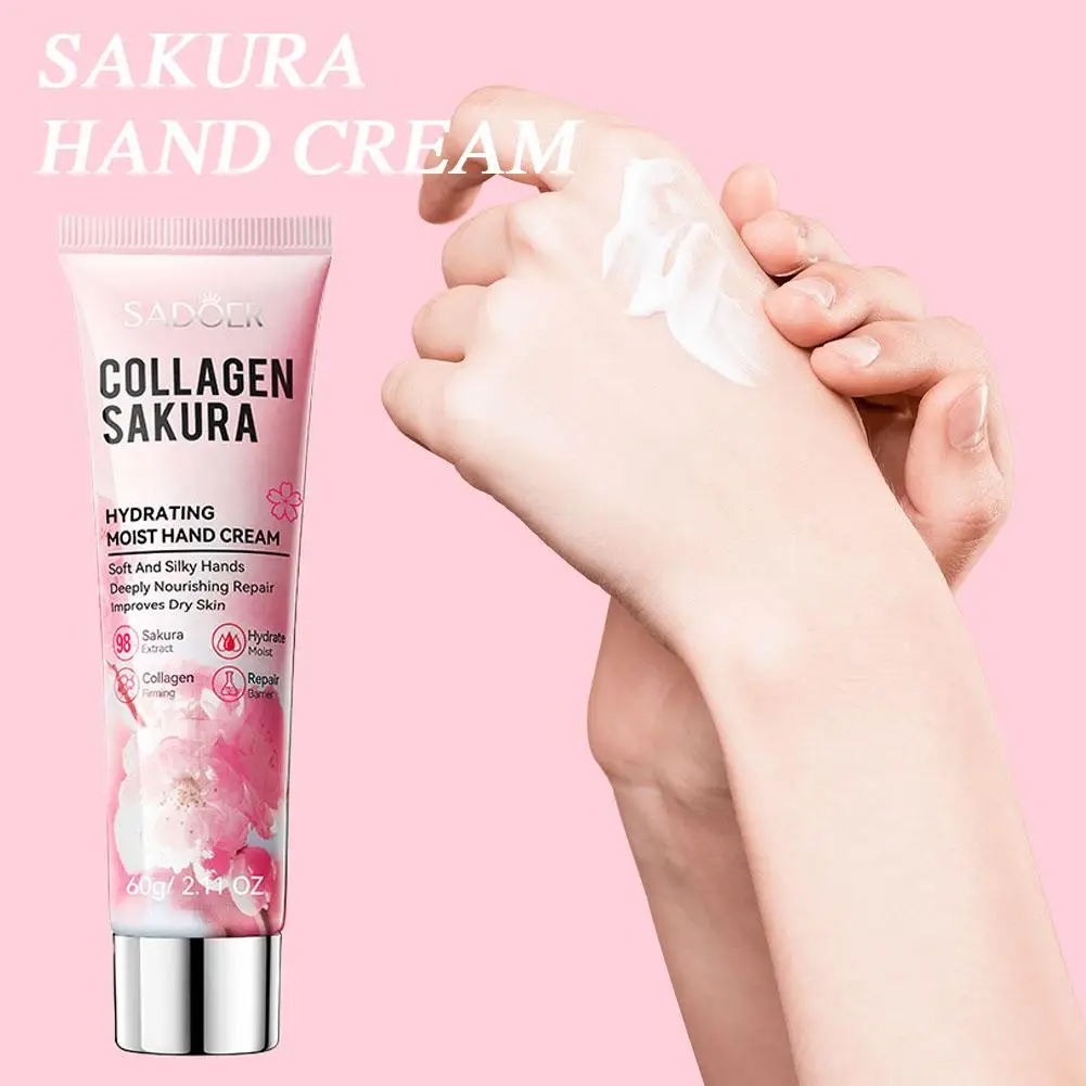 Collagene Sakura Crema Per Le Mani Idratante Fiore Per Le Mani Anti-secco 60g Crema Per Le Mani Anti-crepa Idratante Mani Nutrire Cura Asciutto D6j3