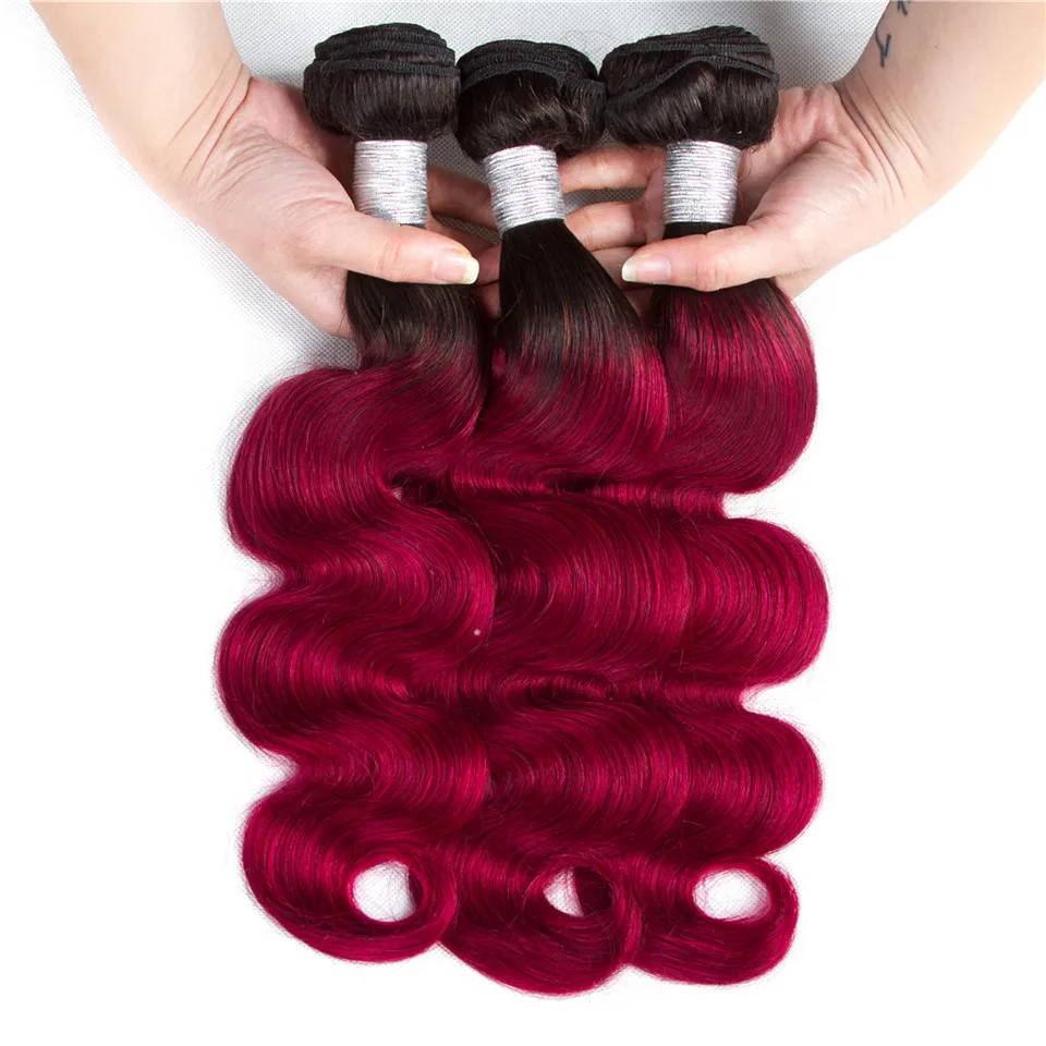 Bundles de cheveux humains Body Wave non transformés, extension de cheveux vierges, tissage brésilien uniquement, blond ombré 10A, TB 27, 99J, bordeaux