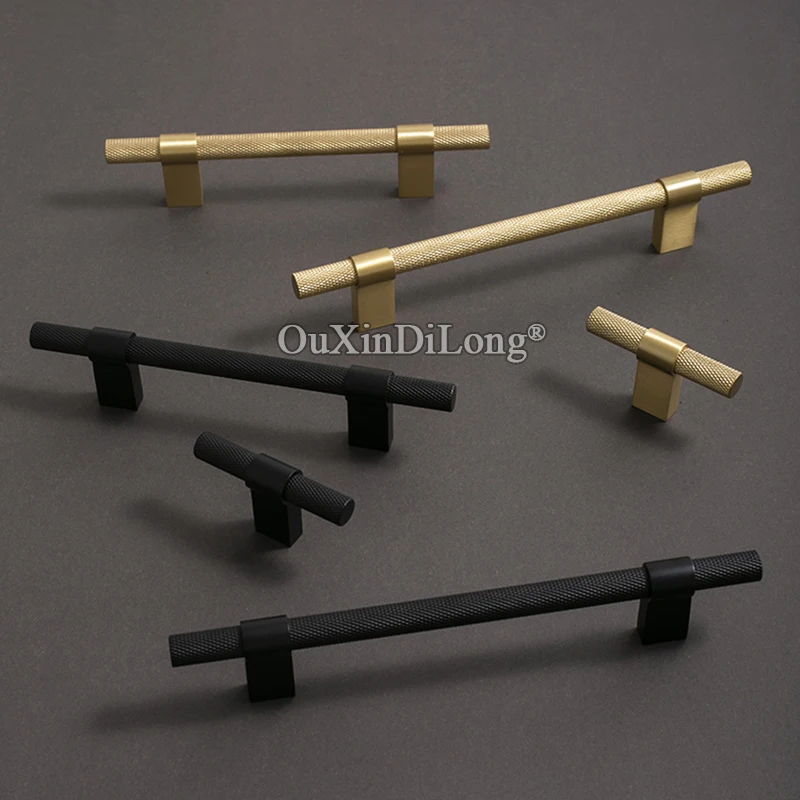 European 8PCS Solid Brass Knurled Furniture Pulls Handles Drawer Knobs Cupboard Wardrobe Closet Dresser Cabinet Door Pulls Pens
