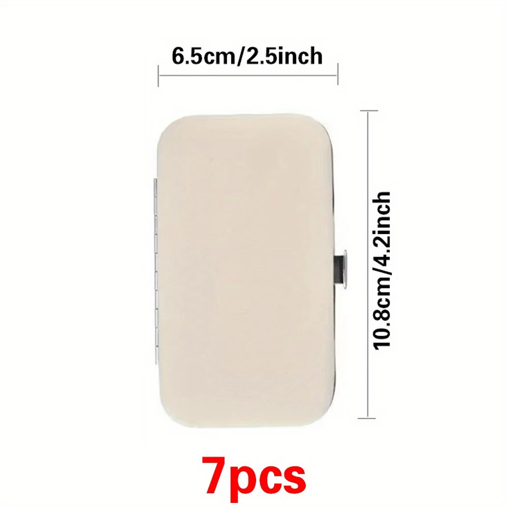 طقم مانيكير منزلي من الفولاذ المقاوم للصدأ مكون من 7 قطع مع حقيبة تخزين أداة إصلاح احترافية للأظافر على شكل زهرة ونمط حروف سوداء #2