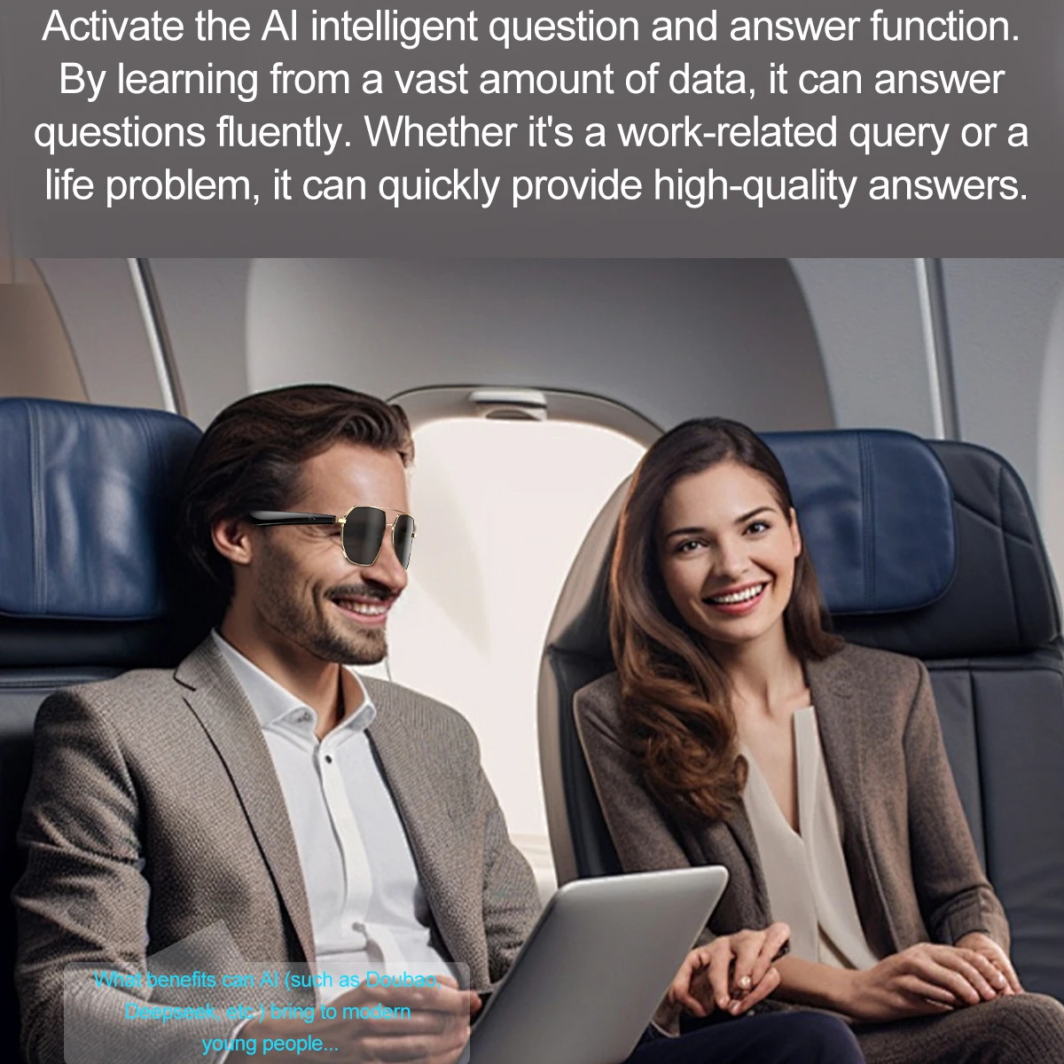 696 AI Voice Video Call Real-time Translation Intelligent Question Answering Smart Glasses UV Protection Sport BT Sunglasses