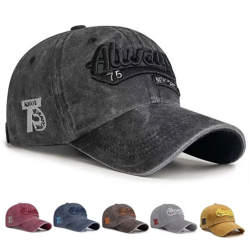 

2025 Summer Women Men Baseball Cap Fashion Letter Embroidery Snapback Hat Vintage Washed Cotton Unisex Hip Hop Sun Hat Casquette