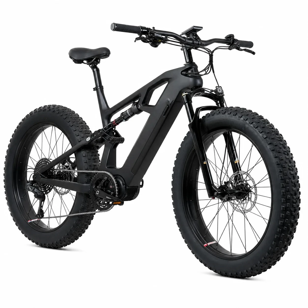 AliExpress NallonHU 1000W Carbon Fiber Electric Fat Bike 48V 17.5Ah Full Suspension 26x4.8 MTB with Hydraulic Brakes 11 Speed
