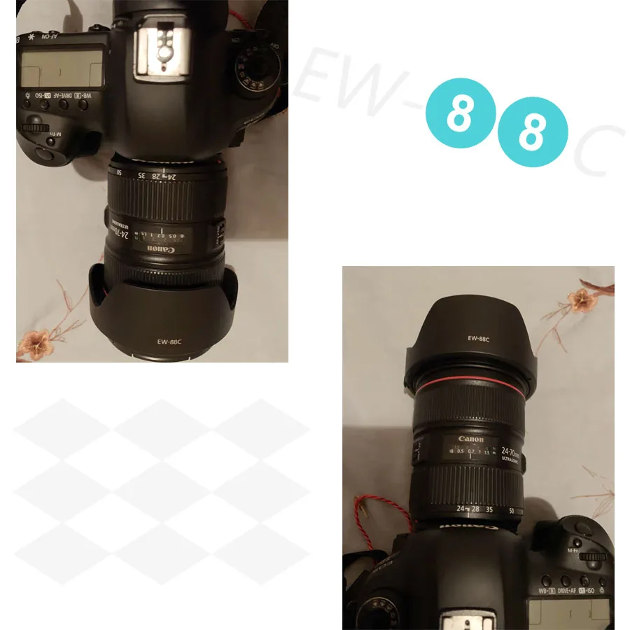 DSLR عدسة الكاميرا هود لكانون ، تصفية عيار ، EF 24-70 مللي متر ، F 2.8L II USM ، اكسسوارات ، 82 مللي متر ، EW88C