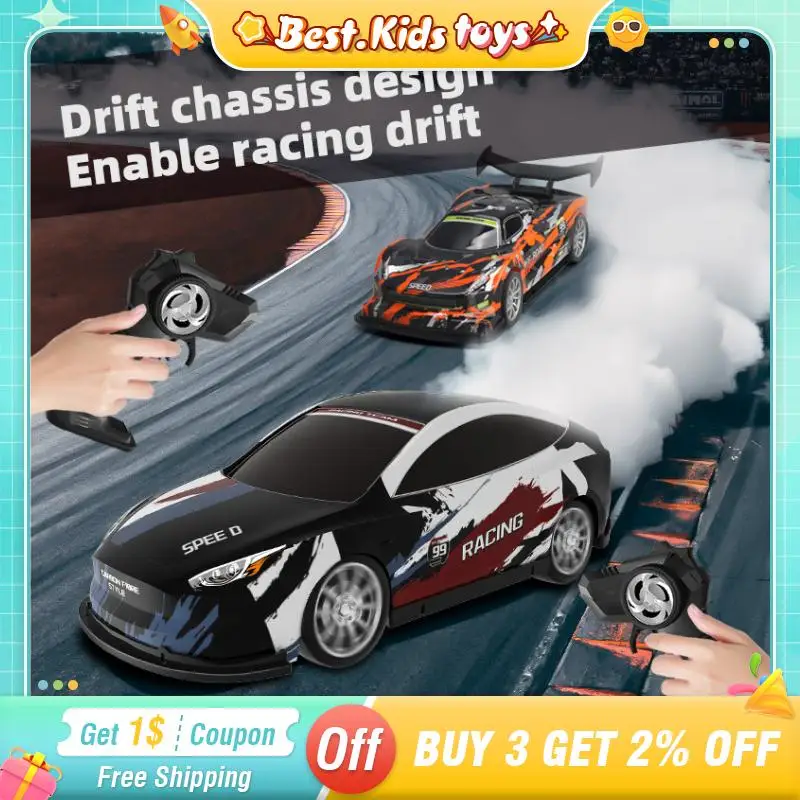 1/16 2.4G RC Racing Drift Sports Car High Speed Remote Control With Lights Fall Collision Resistant Children's Toys Boys Gifts