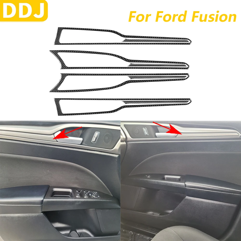 

Для Ford Fusion 2013-2021 углеродное волокно, передняя и задняя внутренняя дверная ручка, набор панелей, накладка, автомобильные аксессуары, внутренняя наклейка
