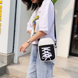 2024 New Women Bag Canvas Bag Fashion Creative Personality Shoes Shape Shoulder Crossbody Bag Female Funny Handbag and Purses